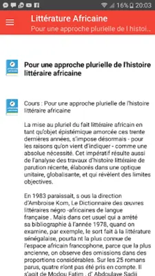 Littérature Africaine android App screenshot 1